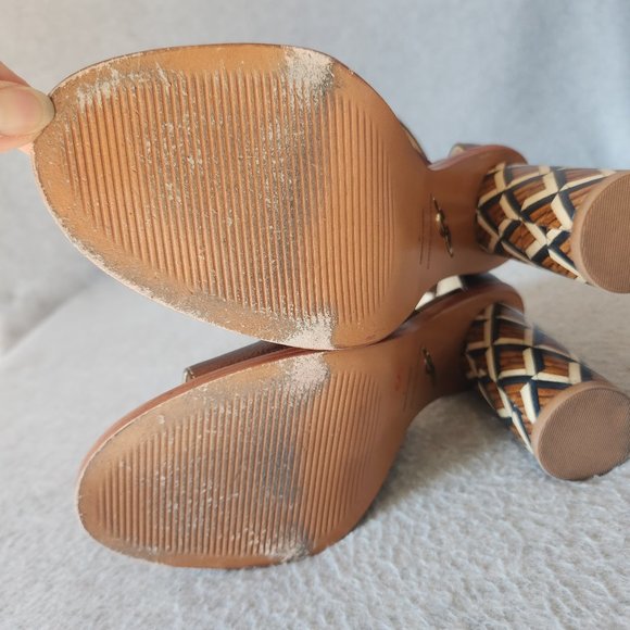 Brian Atwood B-Brandy 4" Wood Block Heel Sandal Ankle Strap Open Toe Leather - Picture 13 of 16